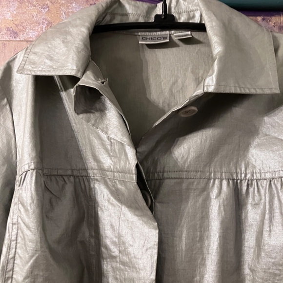 Silver 3/4 Sleeve Jacket - Picture 2 of 9